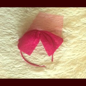 Lace bow head band